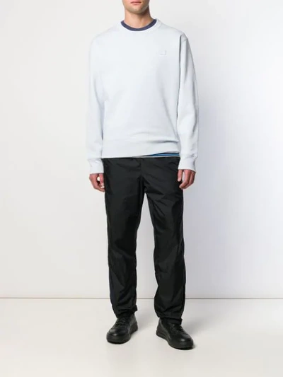 Shop Acne Studios Fairview Face Sweatshirt In Aqh-ice Blue