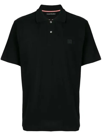 Shop Acne Studios Newark Face Polo Shirt In Black