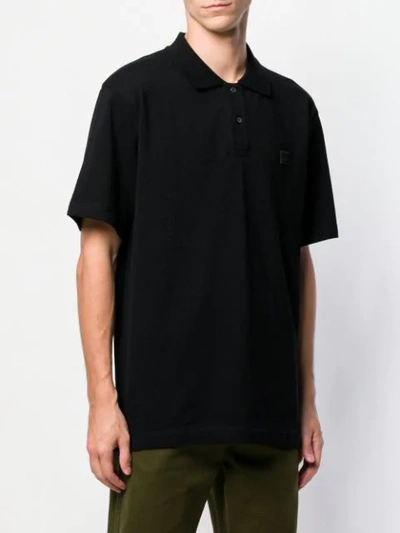 Shop Acne Studios Newark Face Polo Shirt In Black