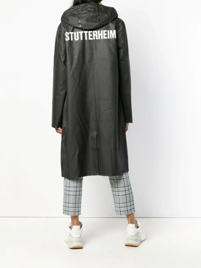 Shop Stutterheim Stockholm Logo Print Raincoat In Black