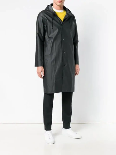 Shop Stutterheim Stockholm Logo Print Raincoat In Black