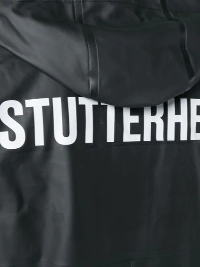 Shop Stutterheim Stockholm Logo Print Raincoat In Black