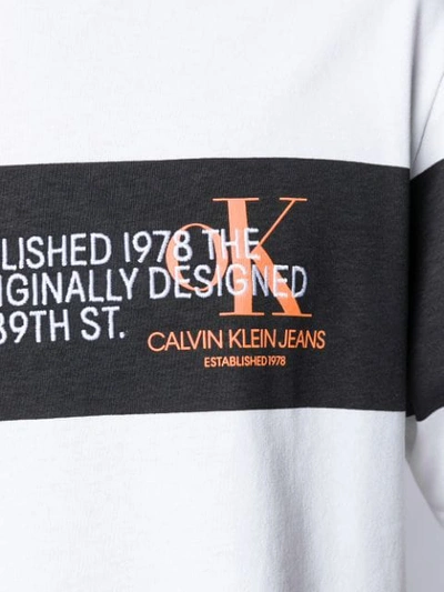 Shop Calvin Klein Jeans Est.1978 Striped Logo T-shirt In Black