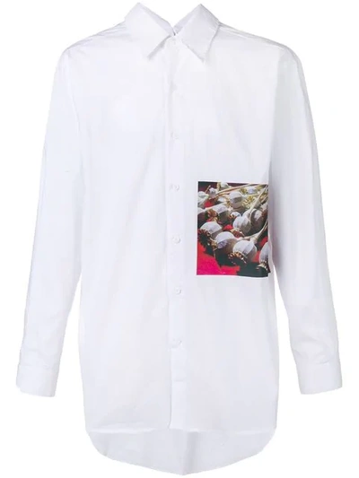 Shop Yuiki Shimoji Printed Button Shirt In White