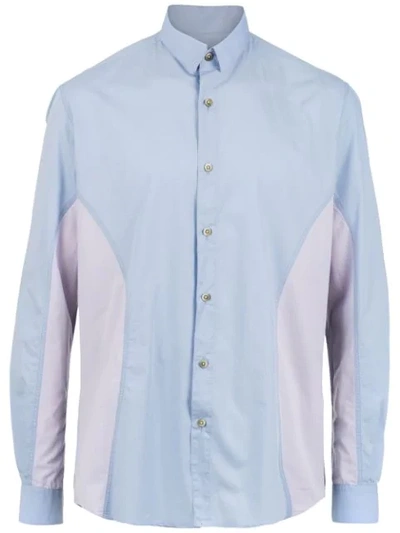 Shop À La Garçonne Panelled Shirt In Blue