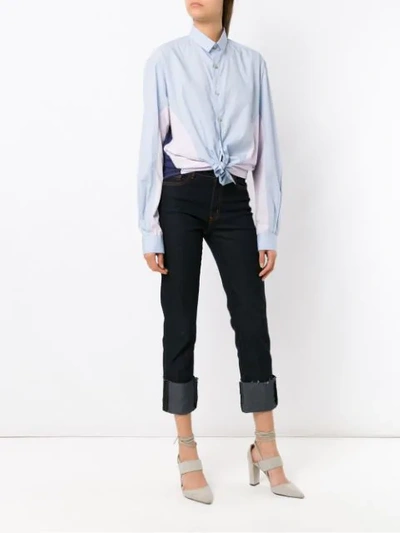 Shop À La Garçonne Panelled Shirt In Blue