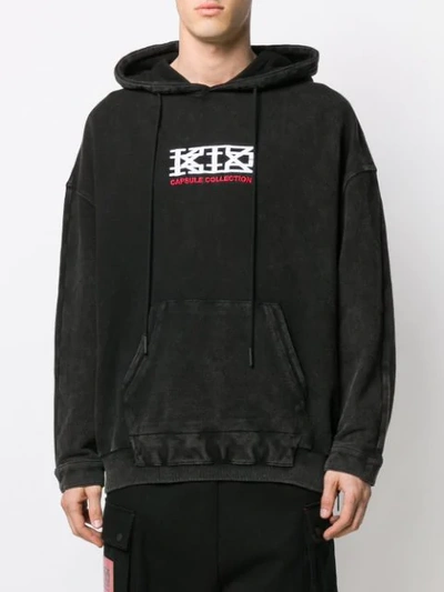 Shop Ktz Embroidered Skull And Snake Hoodie In Black