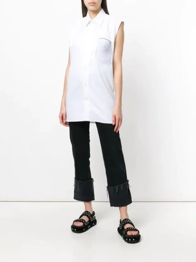 Shop Xander Zhou Sleeveless Shirt In White