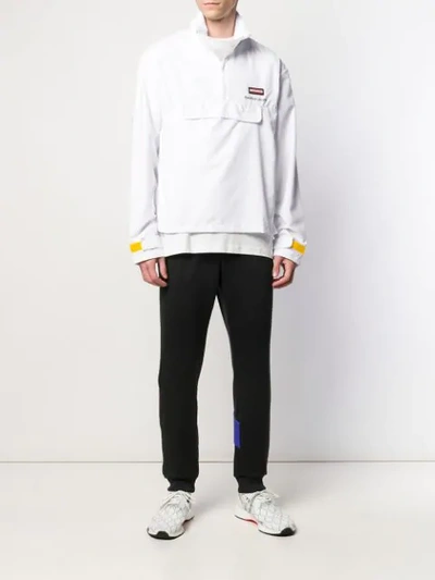 Shop Andrea Crews Logo Zip Up Jacket In White