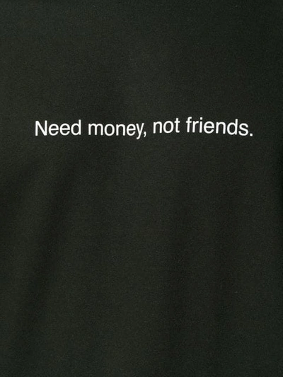 Shop Famt F.a.m.t. Need Money, Not Friends Print Hoodie - Black