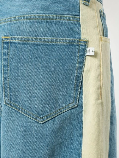 Shop Facetasm Side Panel Wide Leg Jeans - Blue