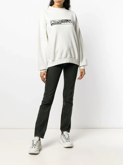 Shop Aries Click To Buy Slogan Sweatshirt In White