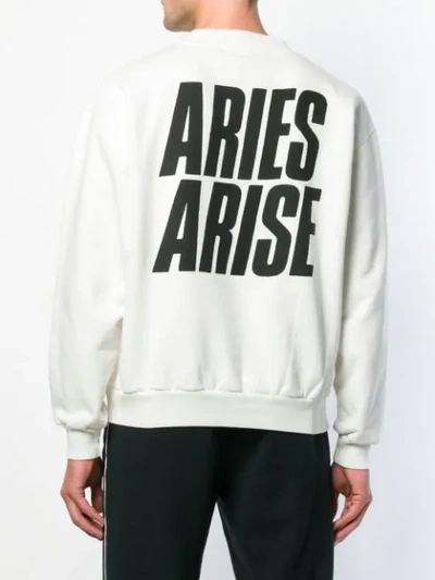 ARIES CLICK TO BUY SLOGAN SWEATSHIRT - 白色