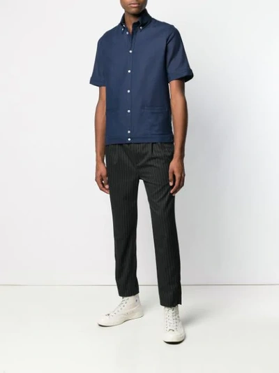 Shop Anglozine Blake Aertex Shirt In Blue