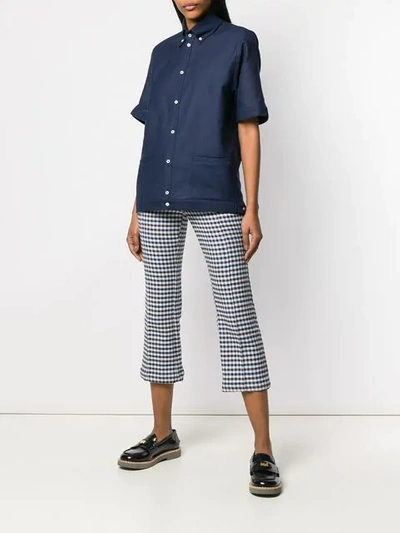 Shop Anglozine Blake Aertex Shirt In Blue