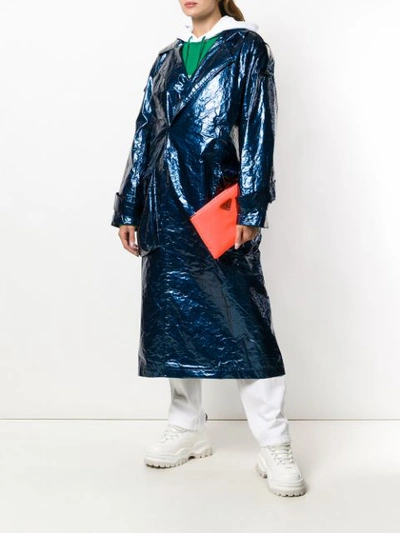 A.A. SPECTRUM WRINKLED TRENCH COAT - 蓝色