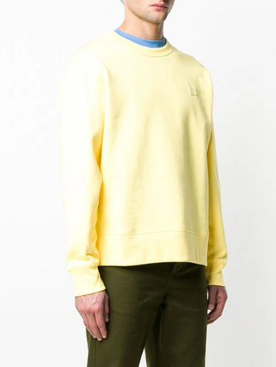 Shop Acne Studios Logo Patch Sweater - Yellow