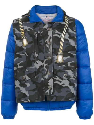 Shop À La Garçonne Waistcoat Quilted Jacket In Blue
