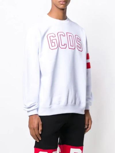 Shop Gcds Embroidered Logo Sweatshirt In 01 White