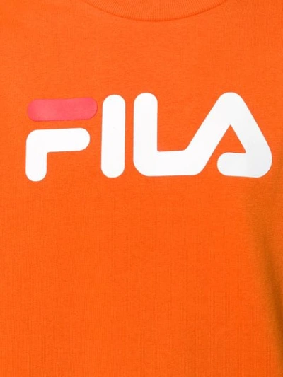 Shop Fila Logo Print Sweatshirt - Orange