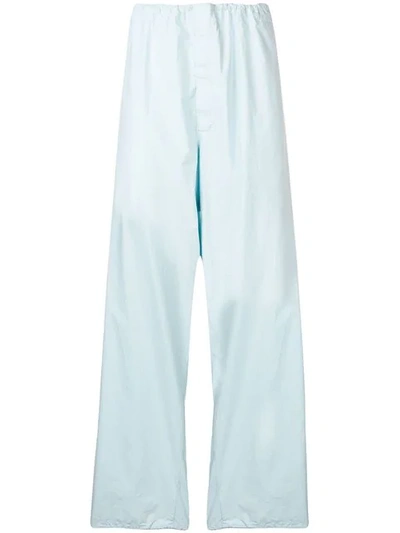 Shop Aries Wide Leg Trousers In Blue