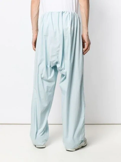 Shop Aries Wide Leg Trousers In Blue