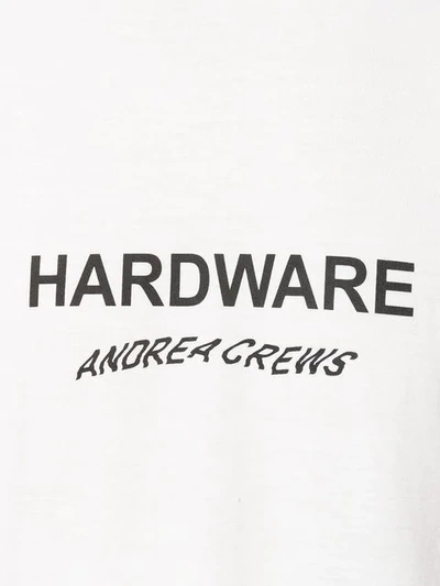 ANDREA CREWS LOGO PRINT CREW NECK T-SHIRT - 白色