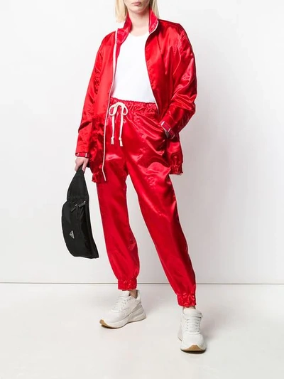 Shop Dima Leu Satin Jacket In Red