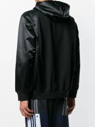 Shop Adidas Originals By Alexander Wang Zipped Logo Hoodie In Black