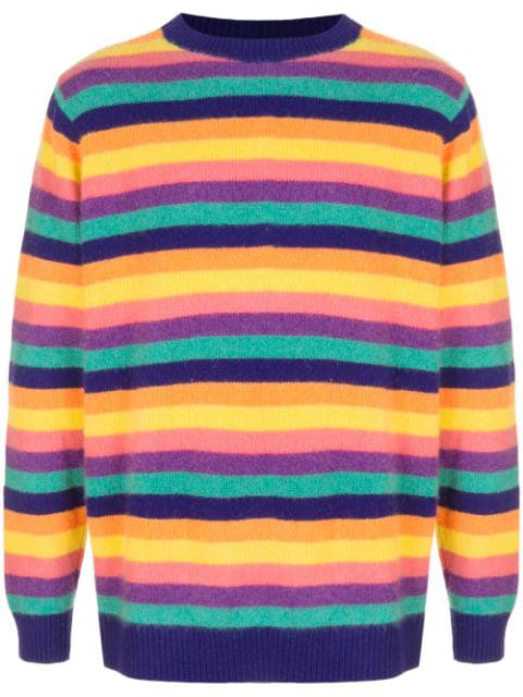 pink purple blue yellow sweater