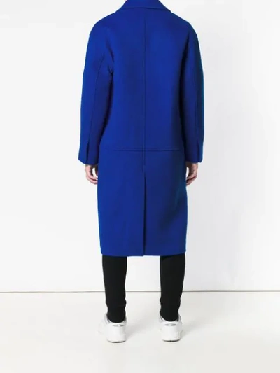 Shop Ader Error Long Double-breasted Coat - Blue