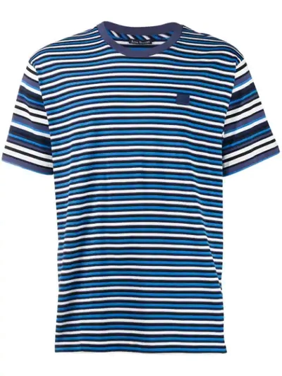 Shop Acne Studios Striped Crew Neck T-shirt In 885-navy Blue