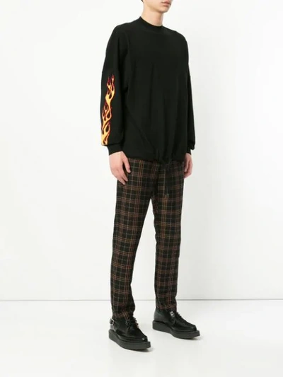 Shop Palm Angels Palms And Flames Jumper In 1088 Black Mult