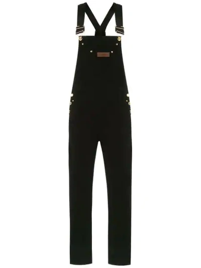 Shop Amapô Denim Dungarees In Black