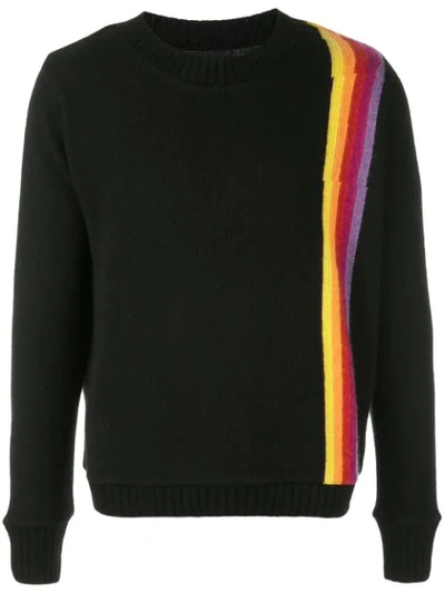 Shop The Elder Statesman Cashmere Rainbow Sash Sweater In Black