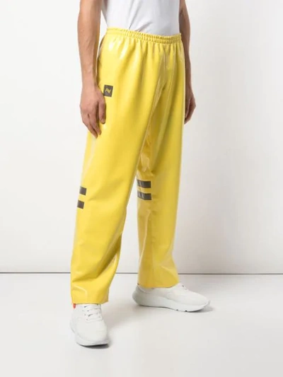 Shop Arthur Avellano Latex Track Pants In Yellow