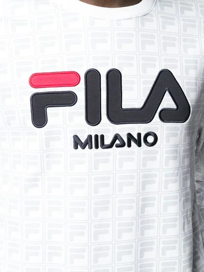 Shop Fila Logo Sweatshirt In White