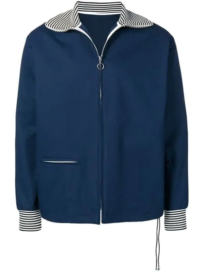 Shop Anglozine Fonte Zipped Jacket In Blue