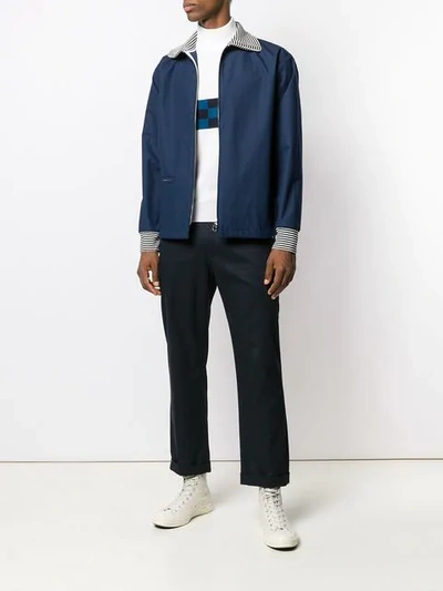 Shop Anglozine Fonte Zipped Jacket In Blue