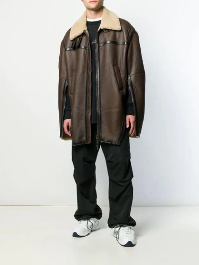 Shop Diesel Red Tag X Glenn Martens Gmlt01 Aviator Jacket In Brown