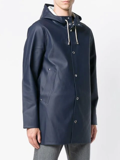 Shop Stutterheim Stockholm Hooded Raincoat - Blue