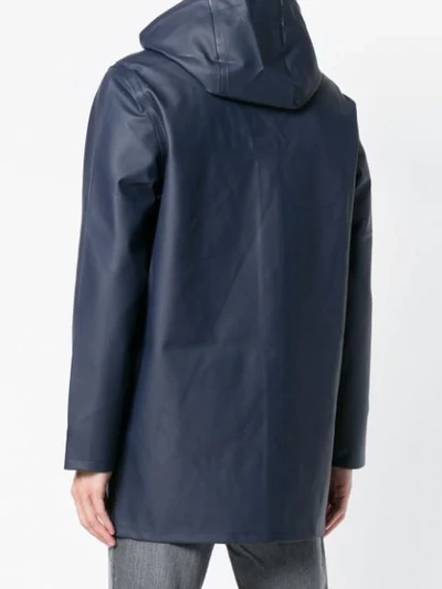 Shop Stutterheim Stockholm Hooded Raincoat - Blue