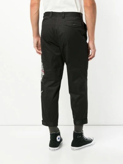 Shop Ports V Embroidered Trousers In Black