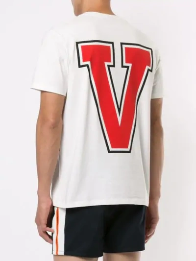Shop Ports V Logo Stripe T-shirt In White