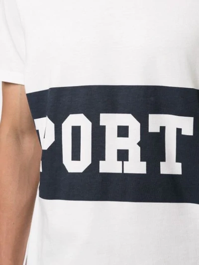 Shop Ports V Logo Stripe T-shirt In White