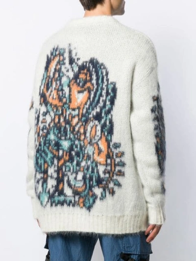 Shop Y/project Oversized Intarsia Knit Sweater In White