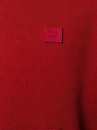 Shop Acne Studios Ferris Face Hoodie In Red