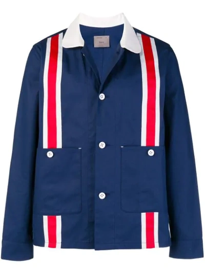 Shop Biro Stripe Detail Game Jacket In Blue