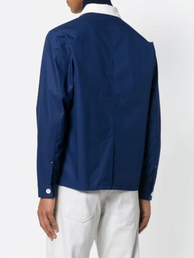 Shop Biro Stripe Detail Game Jacket In Blue