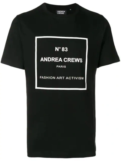 ANDREA CREWS LOGO T-SHIRT - 黑色